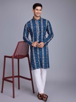 Blue Rayon Readymade Kurta